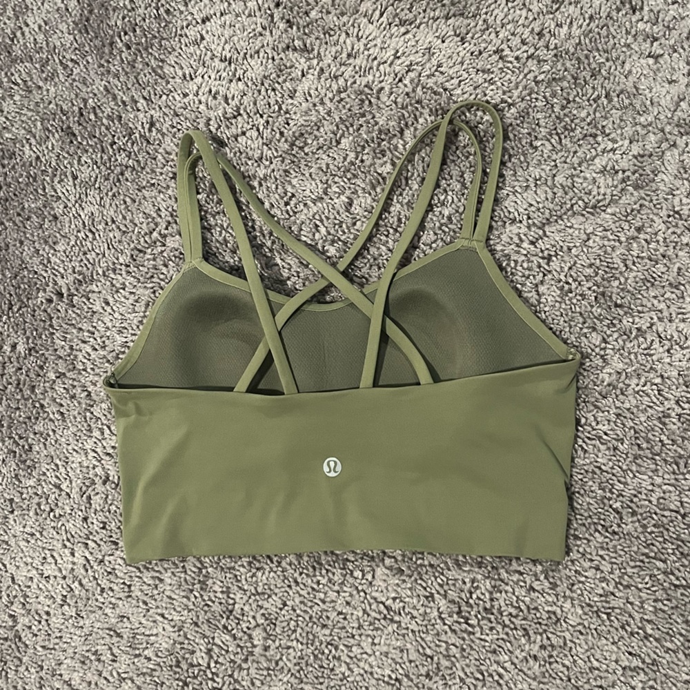 Lululemon like a cloud longline bra rosemary green size 8